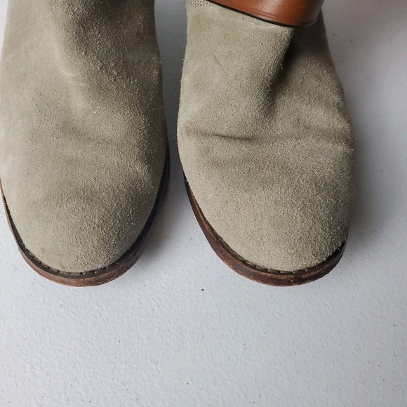 Coach Amy Womens Boots 9.5 B Taupe Gray Suede Moto Boho Casual Biker - Picture 8 of 13